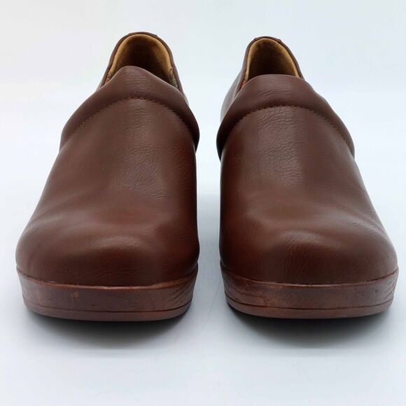 BOC Born Concepts Brown Slip-On Clogs Size 10M Faux Leather Comfort Heel Shoes - Picture 3 of 10